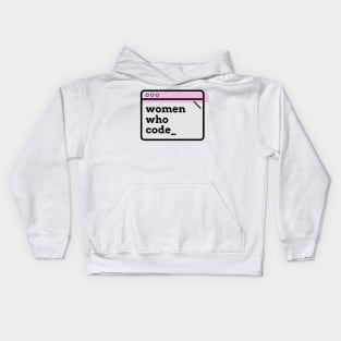 Women Who Code Pink Kids Hoodie